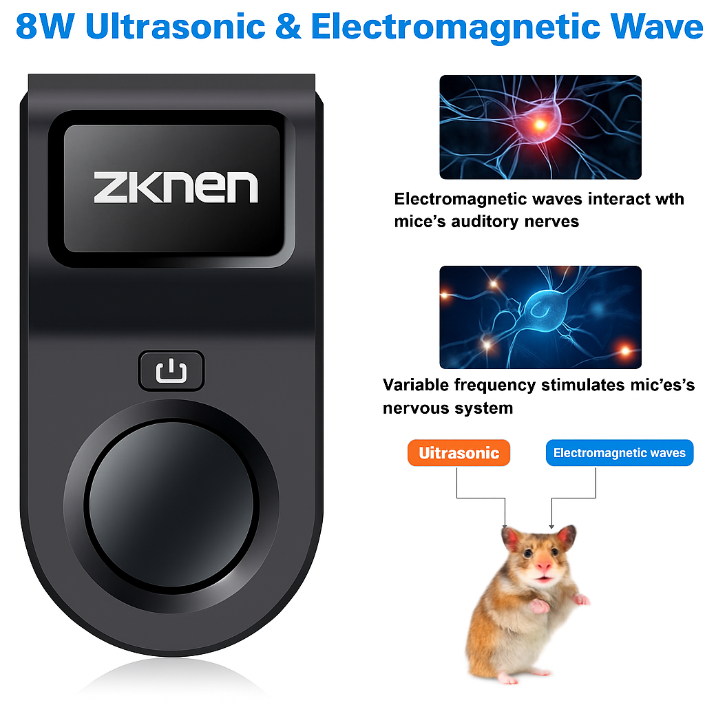 ZKNEN® Smart Pest Repeller – Advanced Frequency Tech for a Pest-Free Home